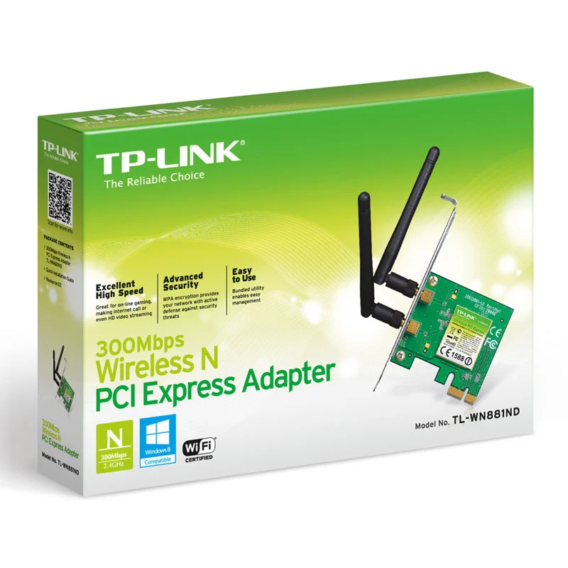 tp-link 11n 300MBps Wireless PCIe Network Card Dual Antenna